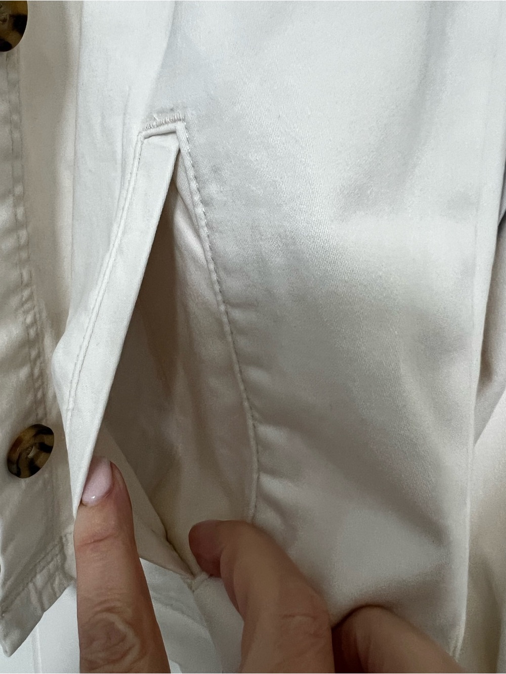 Scoop Button Front Swing Jacket/Top-Cream - Picture 7 of 11